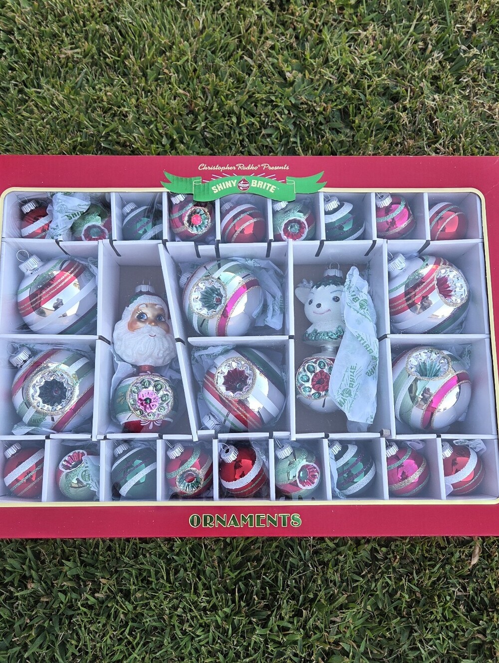 26 Shiny Brite Ornaments Ornament Collectible Christopher Radko Large Box Santa